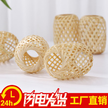 中秋手工竹编文创油纸迷你小灯笼发光手提灯笼diy古风挂件批发