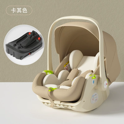 Sleep Cradle Car Baby | Car child safety seat - baby-basket-khaki-basket-khaki-iso-fix-base