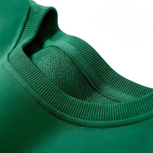 墨绿色280g重磅毛圈美式复古圆领卫衣春秋丛林绿草绿色宽松打底衫