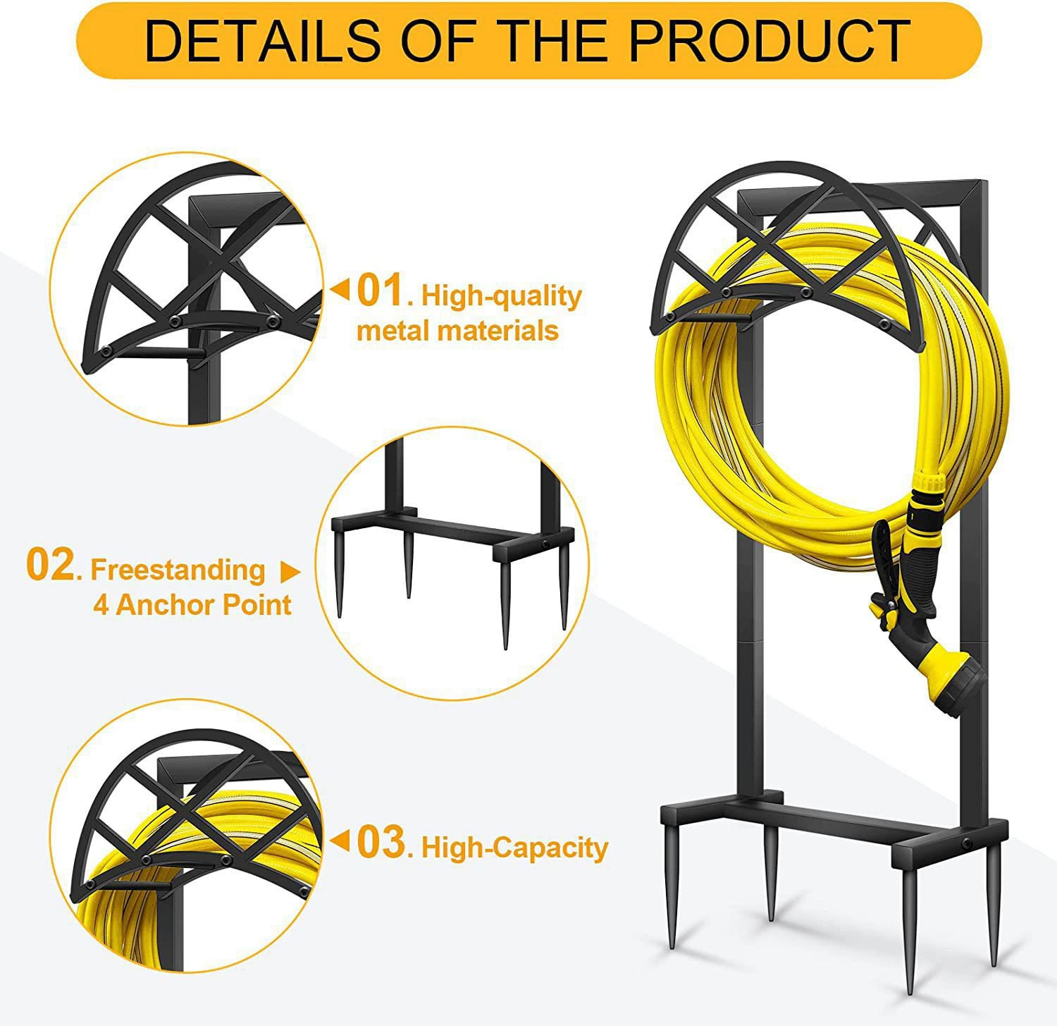 Сад тяжелых труб кронштейн кованый съемный кронштейн для шланга вертикальный шланг вешающий держатель для газона шланга держатель для хранения
