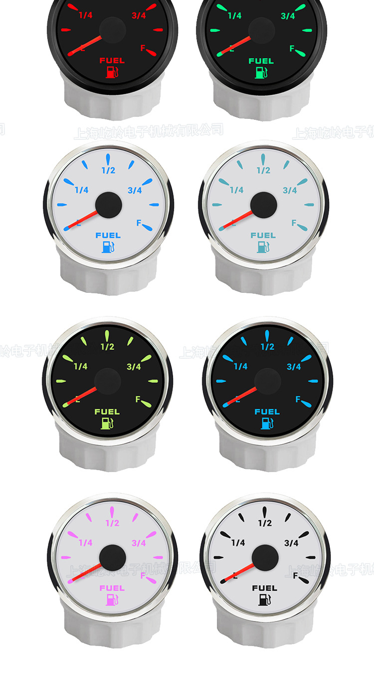 52mm pointer oil level gauge fuel gauge colorful backlight car ship modification universal instrument