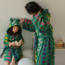 A类长绒棉成人儿童亲子装蔬菜浴袍睡衣全棉家居服纯棉可爱复古Ins
