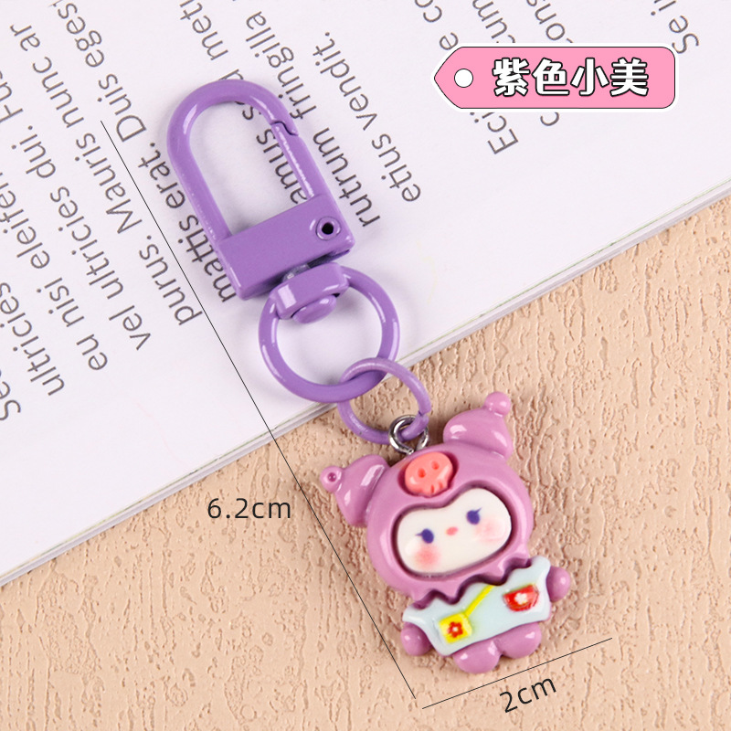 Nuevo estilo de dibujos animados estudiantes llaveros lindos colgantes de resina accesorios bolsos escolares amigos regalos llaveros al por mayor