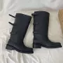 秋冬爆款新款圆头骑士靴