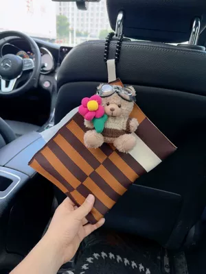 Car tissue box/set, tissue box pumping creative cute - no-2-coffee-sweater-hug-flower-bear-brown-strip-paper-bag