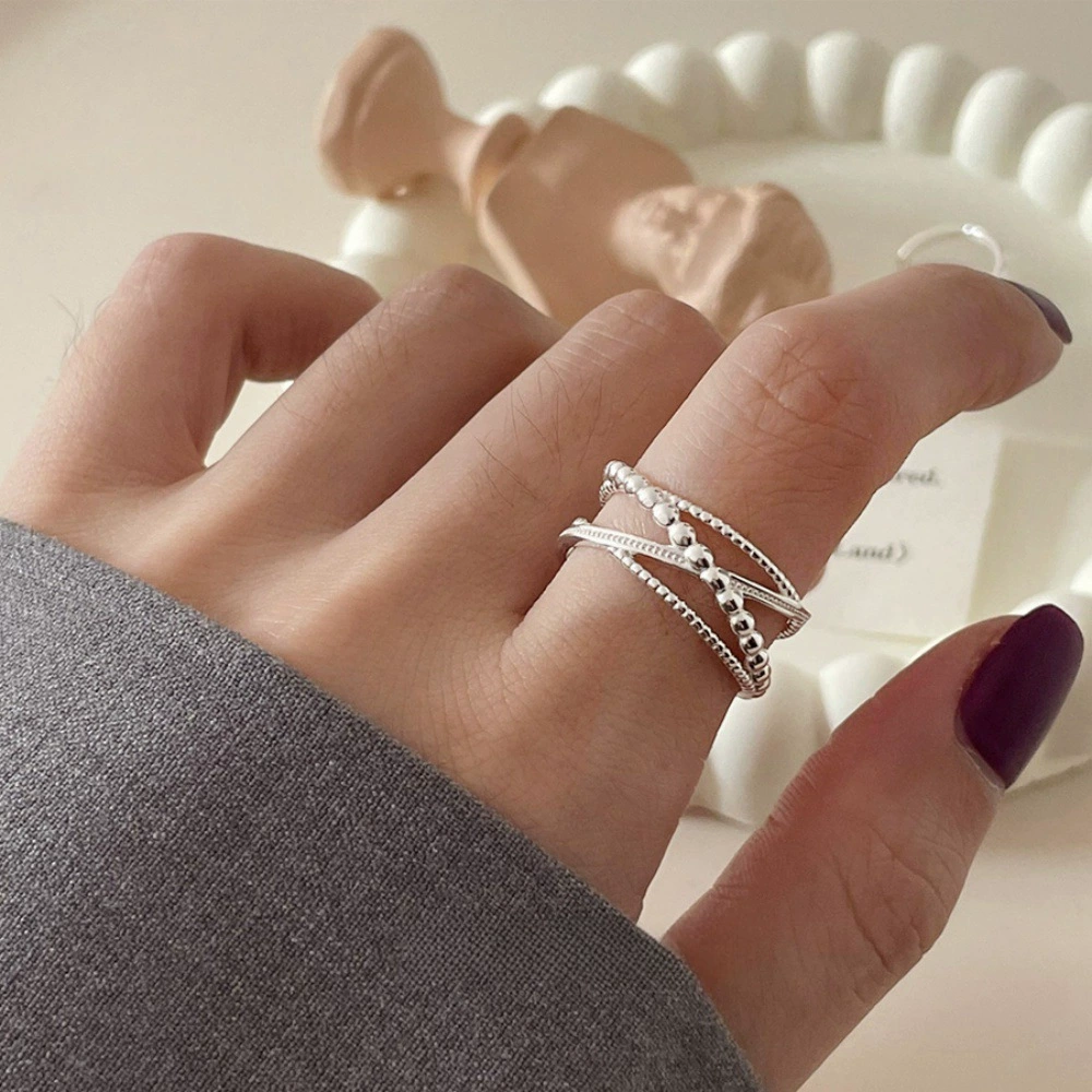 Серебряное кольцо 925 пробы, матовая отделка, стиль легкой роскоши, середний палец, не тускнеет
