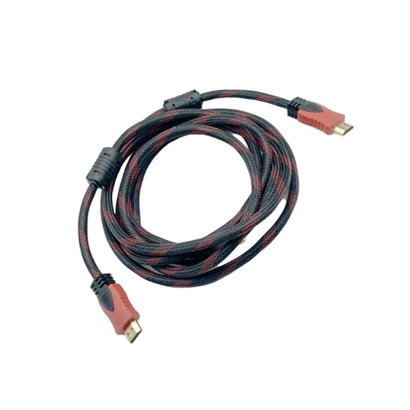 HDMI линия 1,4 версия HDMI линия 1,5 метра HDMI компьютерный кабель HDMI HD линия медь плакированная сталь красный и черный сетка