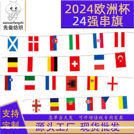 2024欧洲杯串旗 24强球迷旗帜 14*21cm吊旗20*28cm拉旗厂家