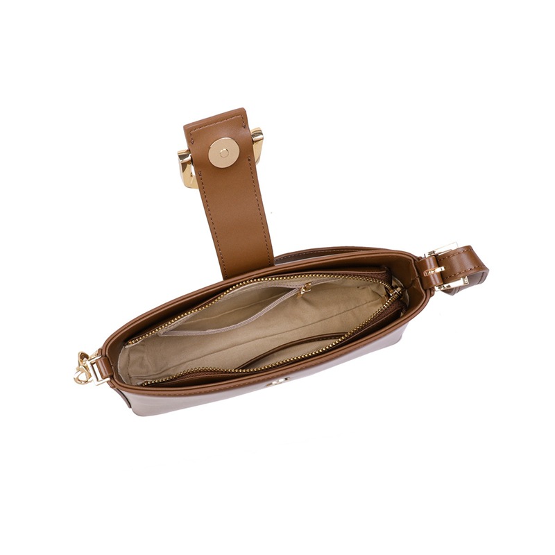 2026 New Summer Genuine Leather Women's Bag Underarm Bag Luxury Simple Crossbody Bag French Shoulder Bag - Thumbnail 4