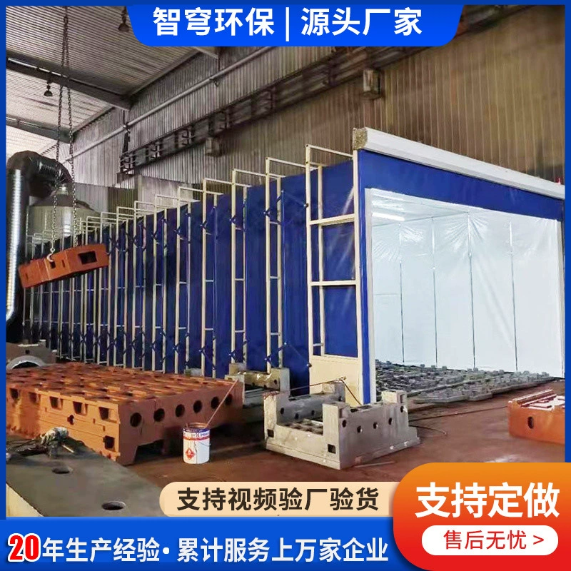 Покрасочная комната для сушки электрического складного оборудования Охрана окружающей среды без пыли размольная комната рельсового типа передвижная телескопическая распылительная комната