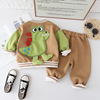 Autumn children's set for boys for leisure, 2023 collection, Korean style, classic length, long sleeve, 3 piece set, children's clothing
