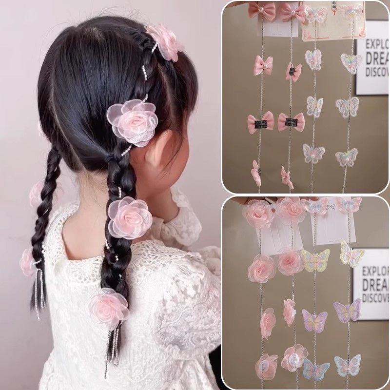 Girl'S Cute Sweet Flower Bow Knot Gauze Hair Clip display picture 12