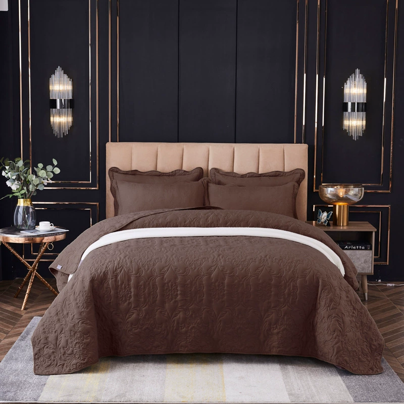 Quilted Sheet Set, 3-Piece Washable Bedding, Multiple Sizes 220×240 / 240×250 cm, Various Colors