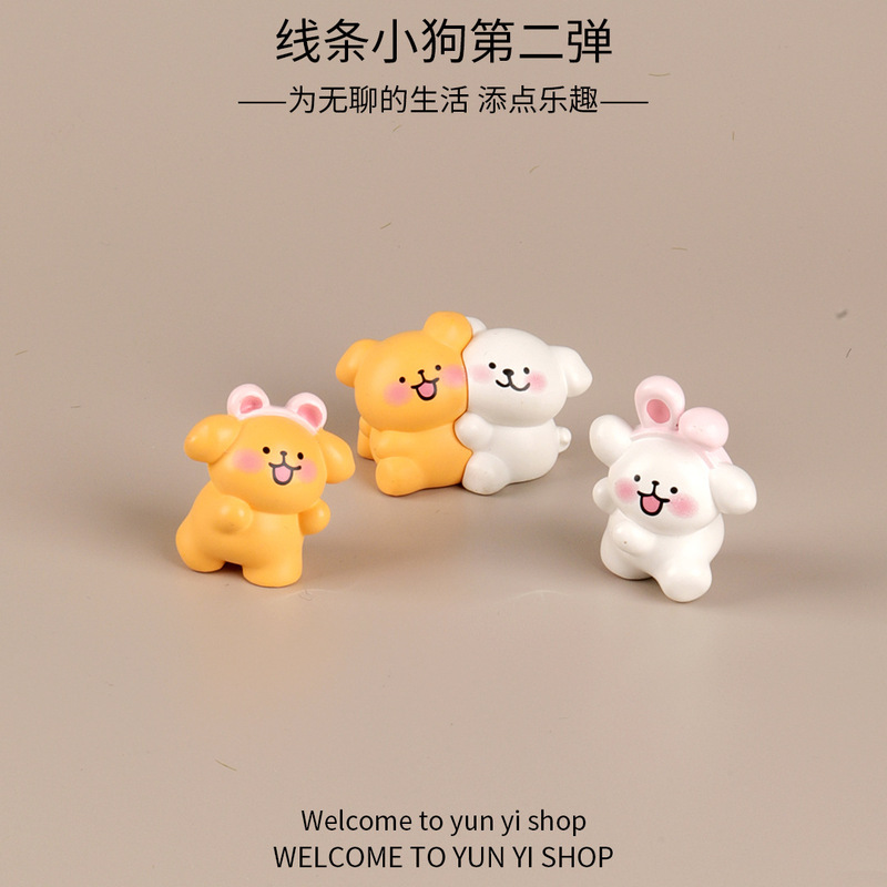 Cute Cartoon Dog Decoration Accessories for Workstations, Mini Desktop Ornaments, and Creative Micro-Landscape Decorations