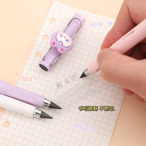 Students' sharpening-free HB pencils, posture pens, sketching and painting school supplies, cute cartoon eternal pencils that are not easy to break