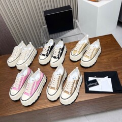 鼎版2025新小香风真皮厚底松糕跟帆布鞋女圆头休闲运动增高饼干鞋