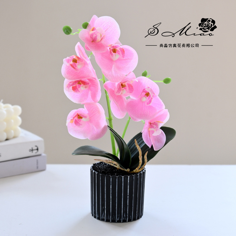 Flores falsas impresión 3D película de orquídea mariposa sensación pequeña simulación de bonsai decoración interior creativa decoración simulación de maceta