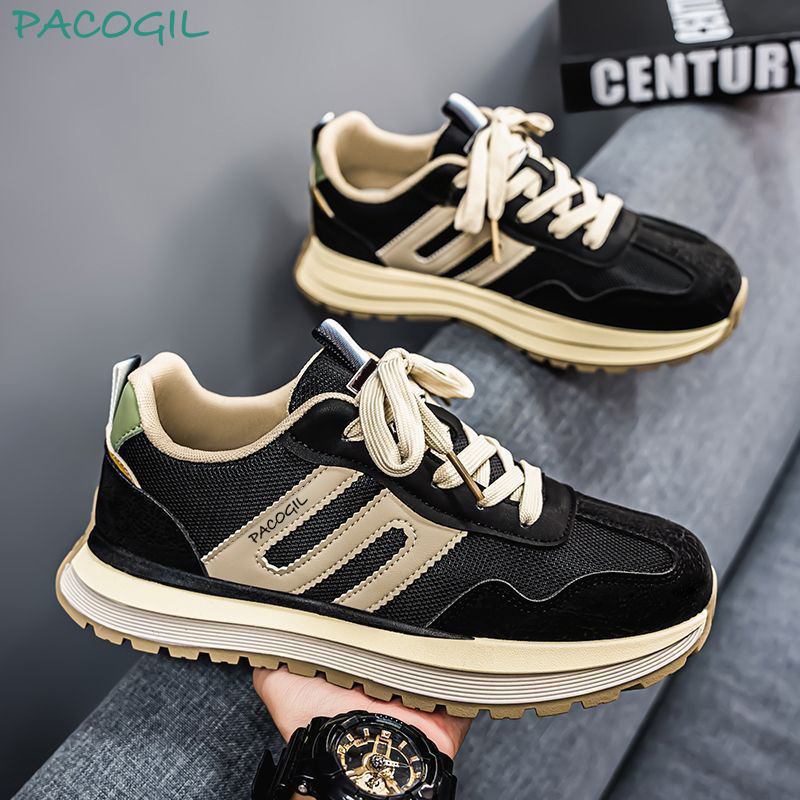 2025 Men's Shoes Summer New Sports Shoes Comfortable and Breathable Dad Shoes Fly Woven Breathable Casual Shoes Foreign Trade Shoes for Men