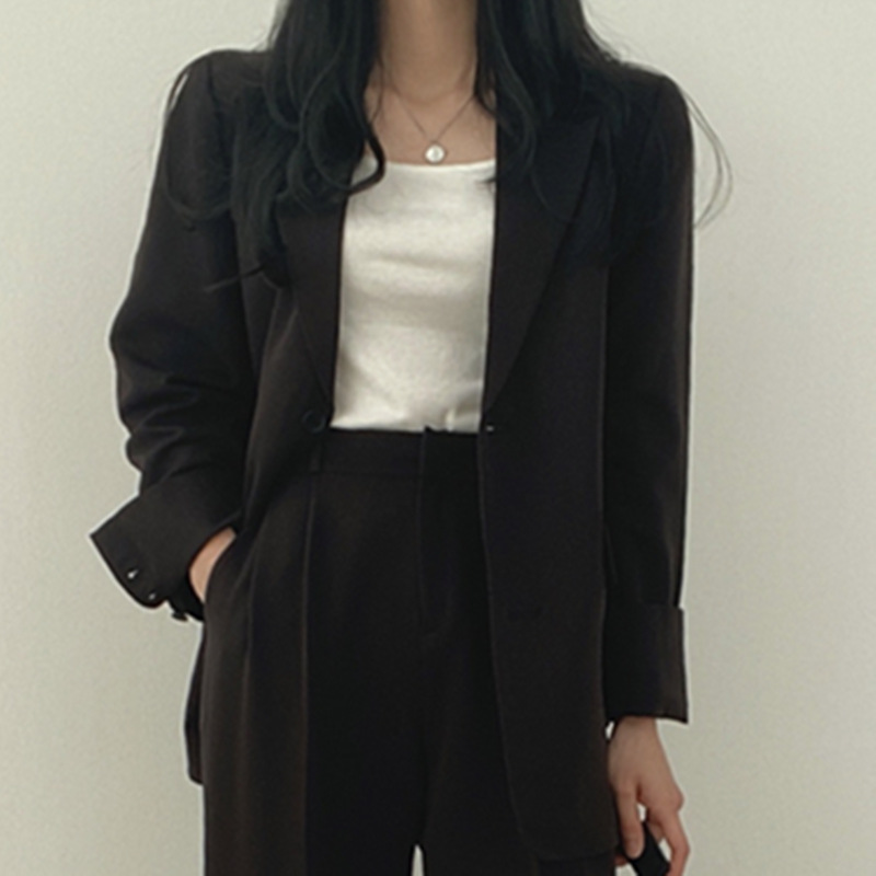 Coffee colored suit jacket for women in spring and autumn 2023, small stature, new fashion trend, Korean casual suit set