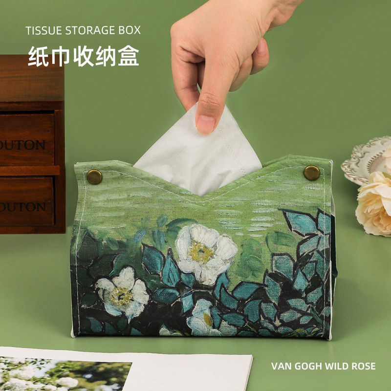 Ins風軽豪華引き出し箱客間家庭用油絵ティッシュ箱ナプキン収納車載紙引き出し箱創意高級|undefined