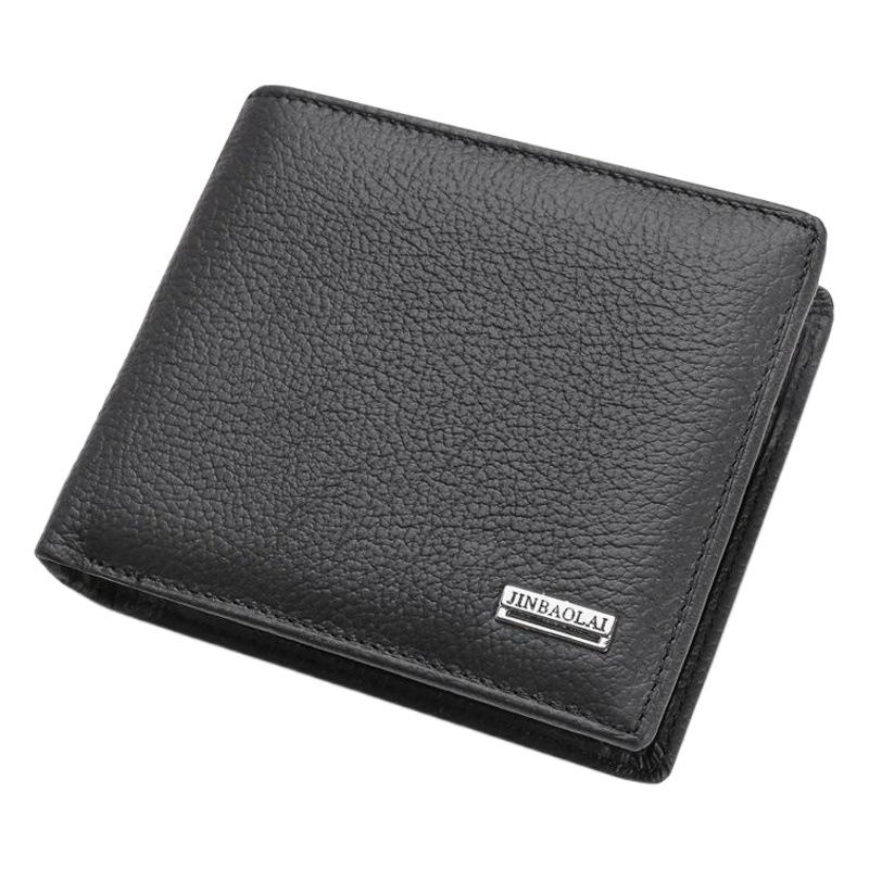 Jinbaolai Factory Direct Supply Export Hot-Selling Short Men's Wallet Genuine Leather Wallet Coin Purse Wallet Wallet