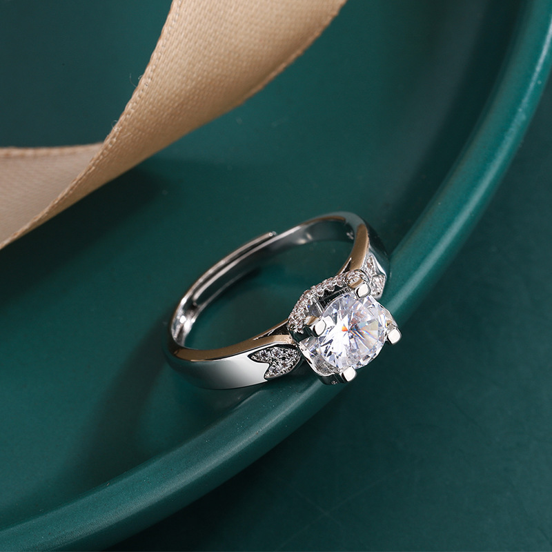 Internet celebrity live streamingMosang stone high-end plated women's wedding ring, classic cow head proposal_voghion.com