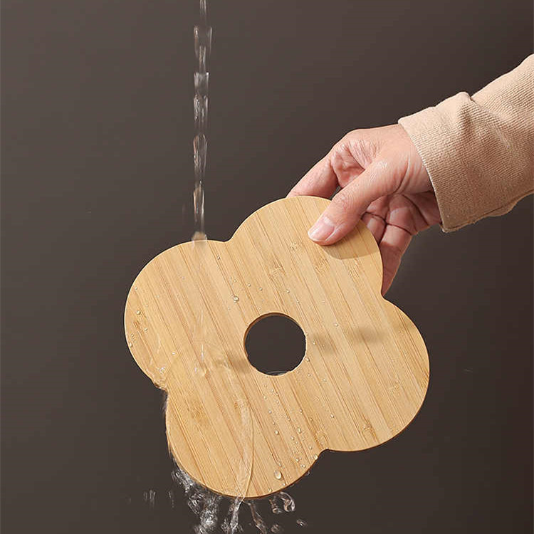 Tapete Aislante Térmico en Forma de Flor para Fácil Manejo, Tazón para Huevos al Vapor, Resistente a Altas Temperaturas, Tapete de Bambú Antiescaldante, Tapete de Comedor para el Hogar al por Mayor