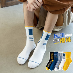 23襪子男中筒襪新款秋季原創透氣防臭棉襪青少年高幫運動長襪批發