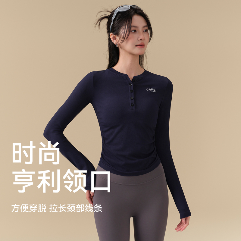 Ackdcs5 New Autumn and Winter Yoga Clothing for Women, Slim-Fitting T-Shirts, Pilates Fitness Suits, Factory-Made