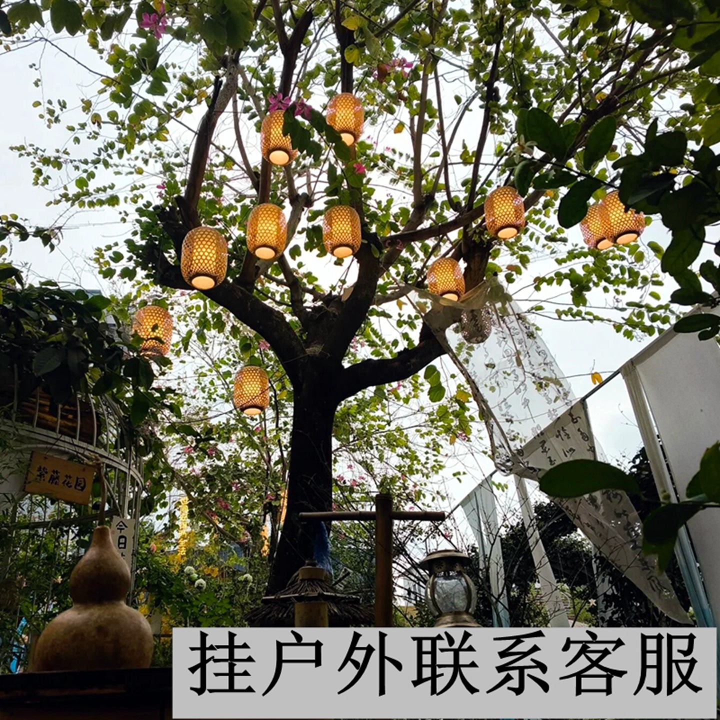 Hotel de bambú chino retro pastoral casa de té tienda de hotpot zen linterna japonesa lámpara de lámpara de restaurante candelabrada