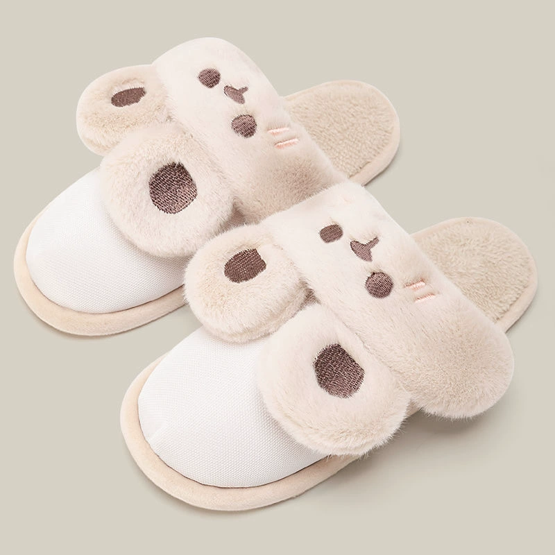 Милые утолщенные хлопковые тапочки с бархатной подкладкой, липучкой, сменными шнурками, чистящие бытовые бахилы, хлопковые чехлы для домашнего использования.