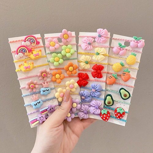 Children's cute thumb hair tie, hair accessories for babies, girl's high elasticity hairband, non-hair damaging elastic for little girls, small size baby hair tie