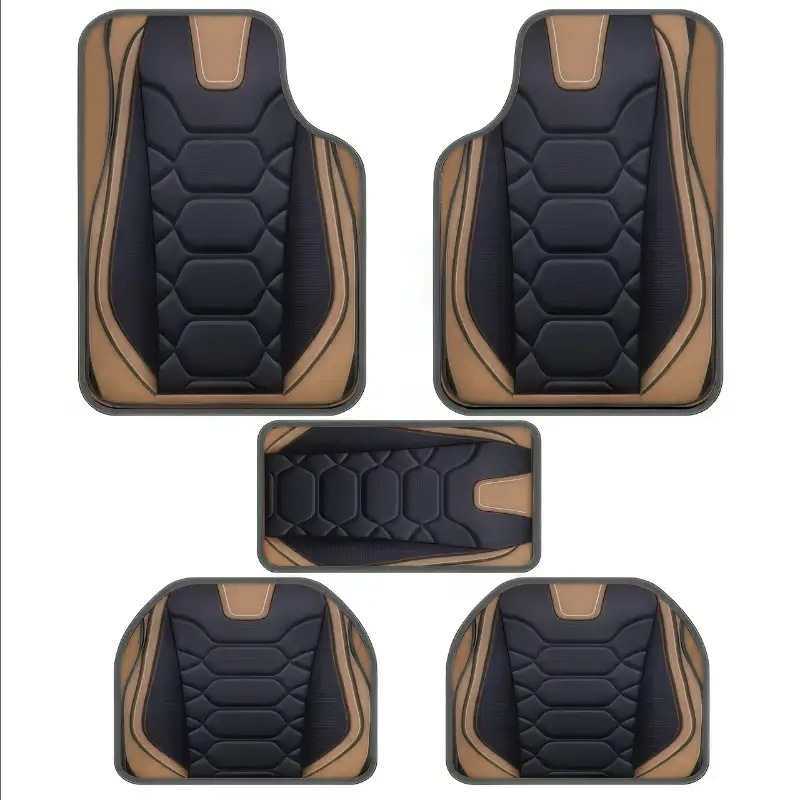 Cross-Border Temu Hot-Selling Universal Car Floor Mats Five-Piece Set, Entryway Door Mats, Non-Slip Floor Mats, Label Application and Dropshipping