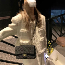 HEYGIRL黑哥 比利时新贵奶fufu精致毛边小香外套女冬圆领气质上衣