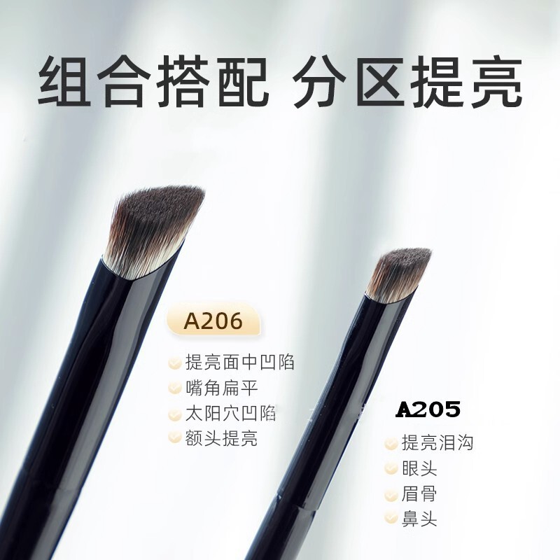 黒いバラのアイロンの化粧ブラシは明るくて、ブラシは高くて、顔の中で涙の溝を明るくして、目の周りを磨きます。|undefined