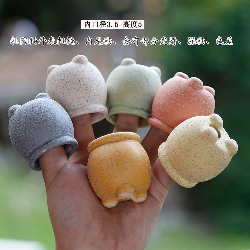 Korean-Style Succulent Flower Pot, Coarse Pottery Flowing Glaze, Plain-Fired Thumb Pot, Personalized Mini Ceramic Flower Pot, Breathable Small Flower Pot, Free Shipping