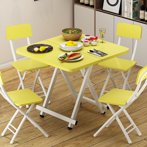 Simple foldable dining table, portable small dining table for home, foldable for 2 or 4 people, square or rectangular children's dining table