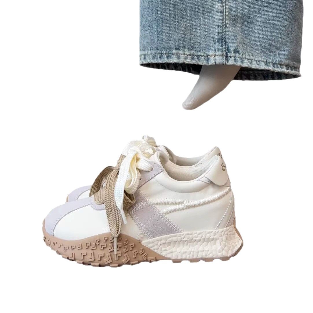 [Aumento de altura 7cm] ballet con una base gruesa aumentó la altura de los zapatos Gump zapatos de altura pequeños zapatos deportivos casuales de mujer