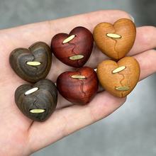 檀木紫檀沉香木雕刻镶嵌缝补爱心DIY文玩佛珠饰品配饰手机链手链
