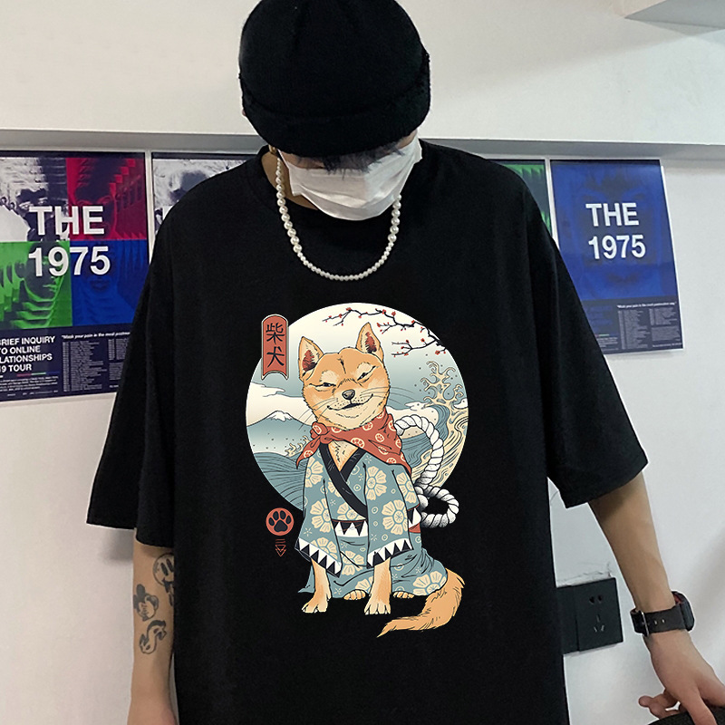 Samurai Shiba Inu T-Shirt Printing Clothes Men's Graphic T-Shirt