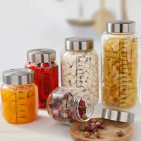Кухонная бутылка для маринада, подбутылка для соуса чили, чайная корка мандарина, мед, стеклянная герметичная банка со шкалой, банка для хранения традиционной китайской медицины