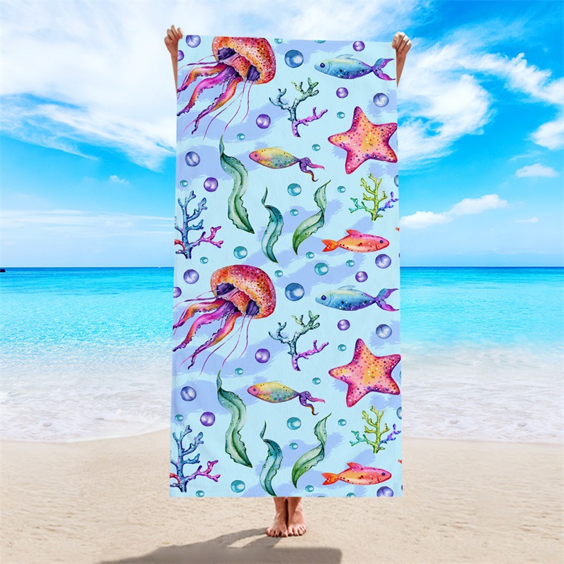 Comercio exterior Amazon toalla de playa de impresión digital europea y americana toalla de secado rápido toalla de felpa de microfibra toalla de baño de piscina