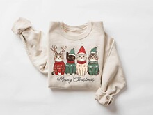 E 27935 Meowy Christmas Cat Sticker ʥ��è��ֽ ŷ���羳