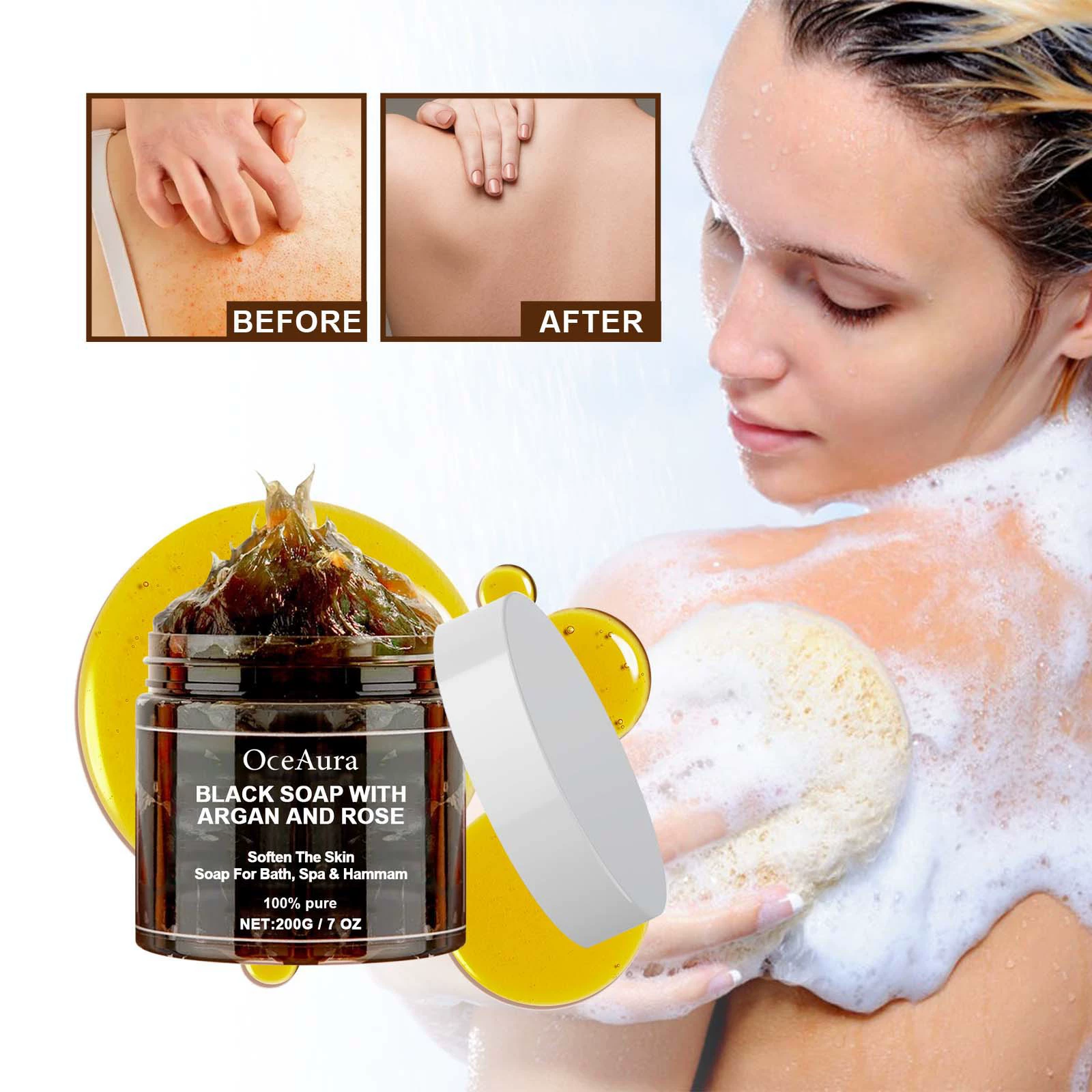 OceAura очищающее мыло для купания глубоко очищает и увлажняет кожу