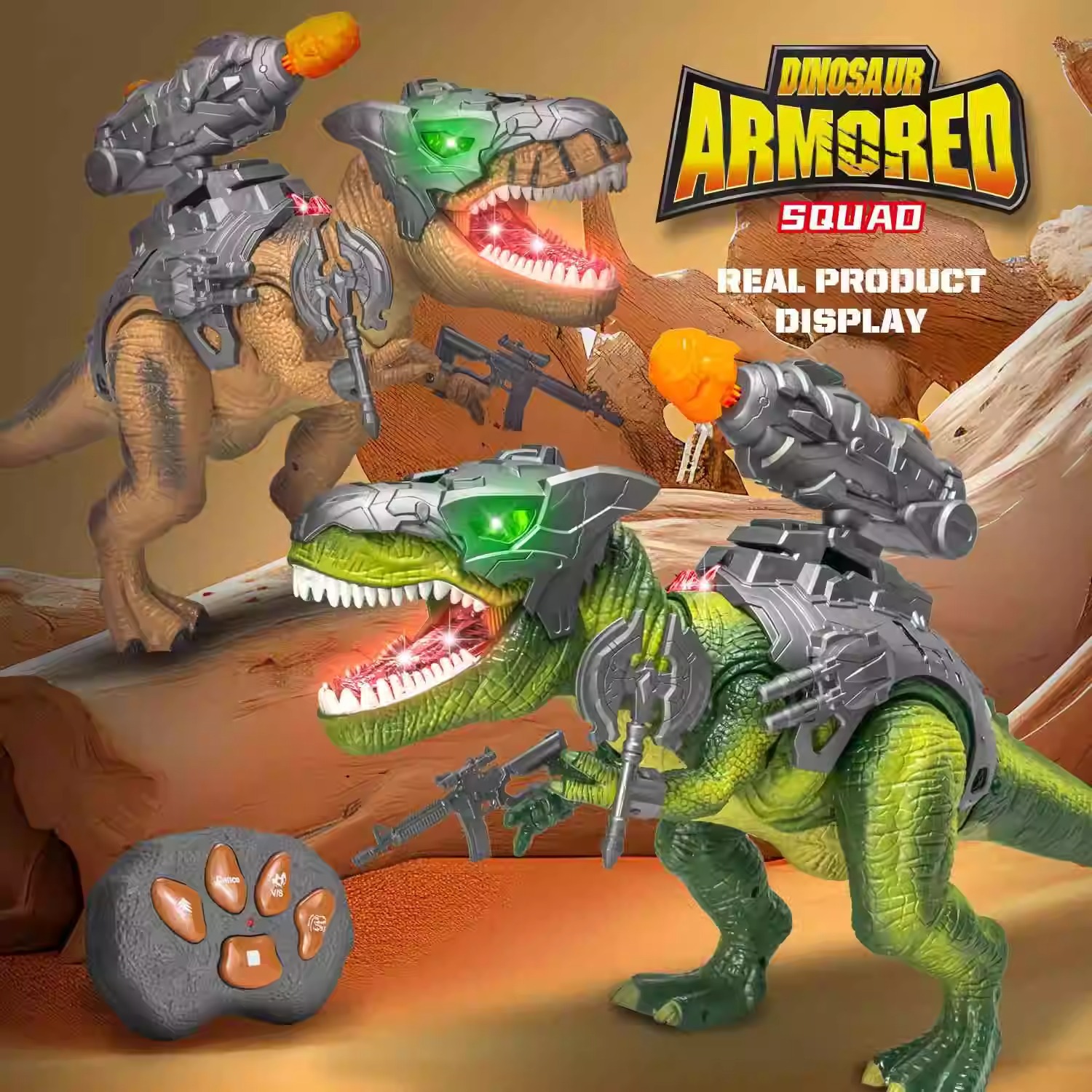 Transfronterizos niños grandes dinosaurios de control remoto llamas de luces pueden caminar modelo de niño control remoto eléctrico juguete tiranosaurus