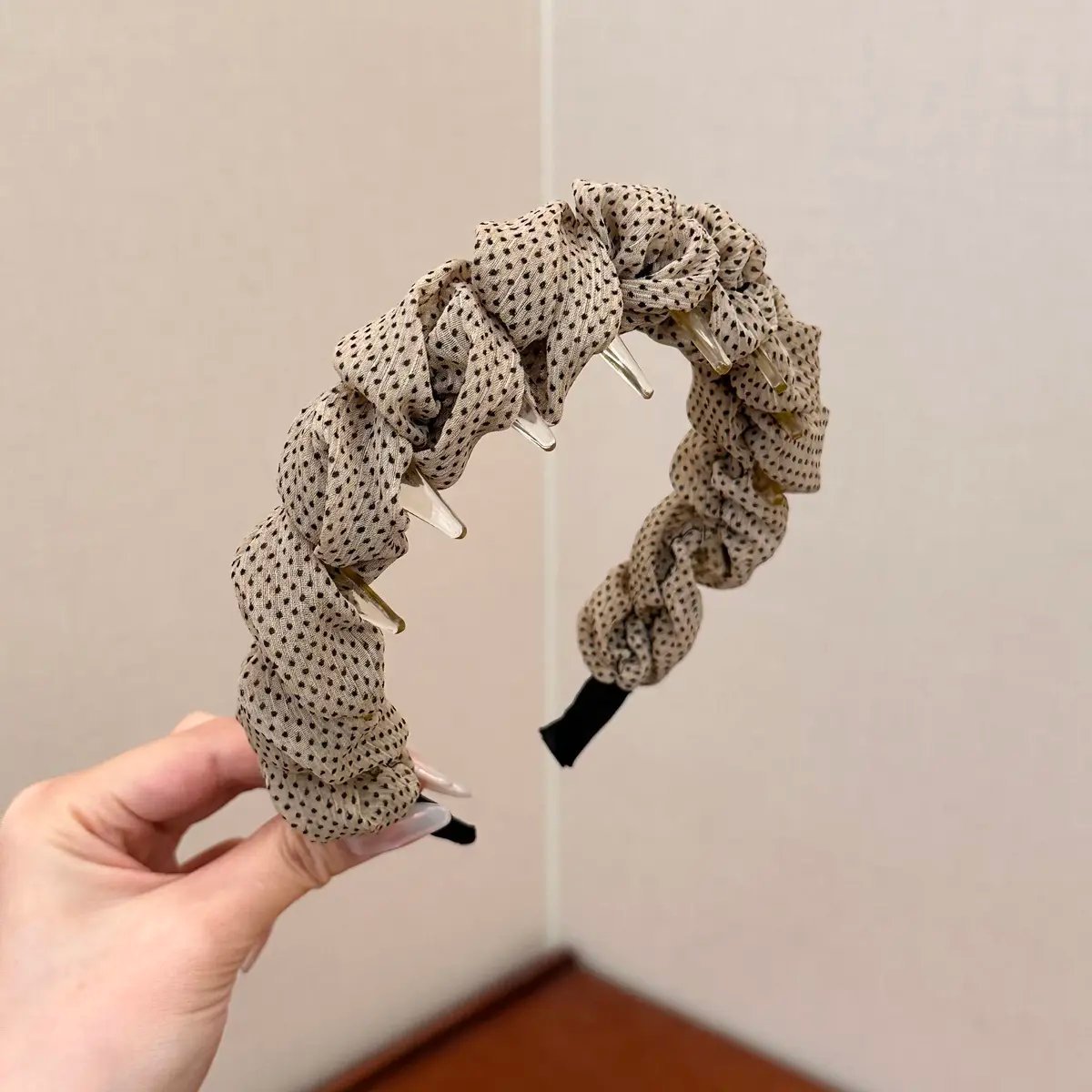 Băng đô chấm bi cuối thu - Khaki