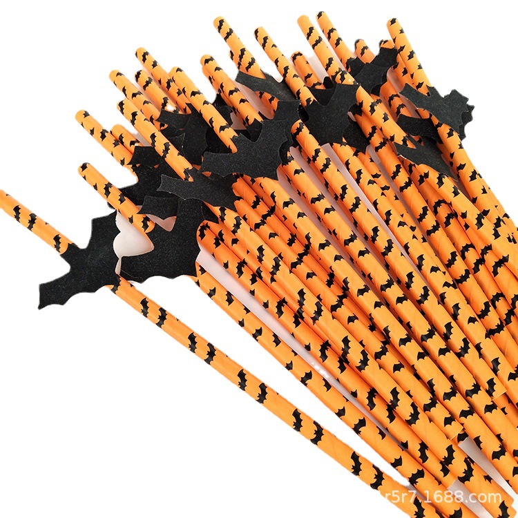 Creativo papel paja postre mesa vestir Halloween divertido arreglo suministros tarjeta de paja