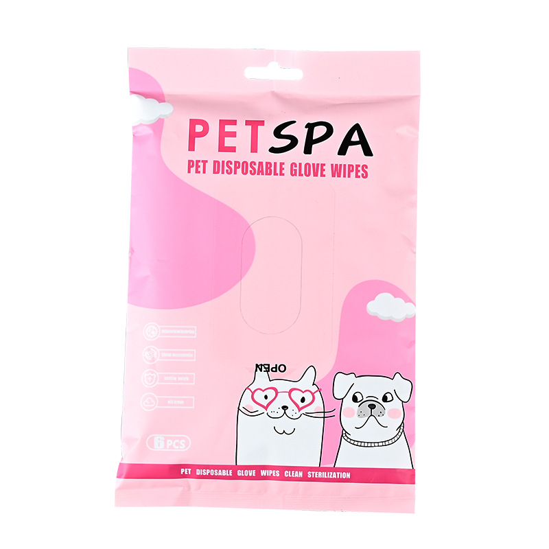 Marca Xinbei guantes desechables toallitas húmedas limpias antiacara toallitas húmedas para gatos para perros spa limpieza en seco artefacto mágico