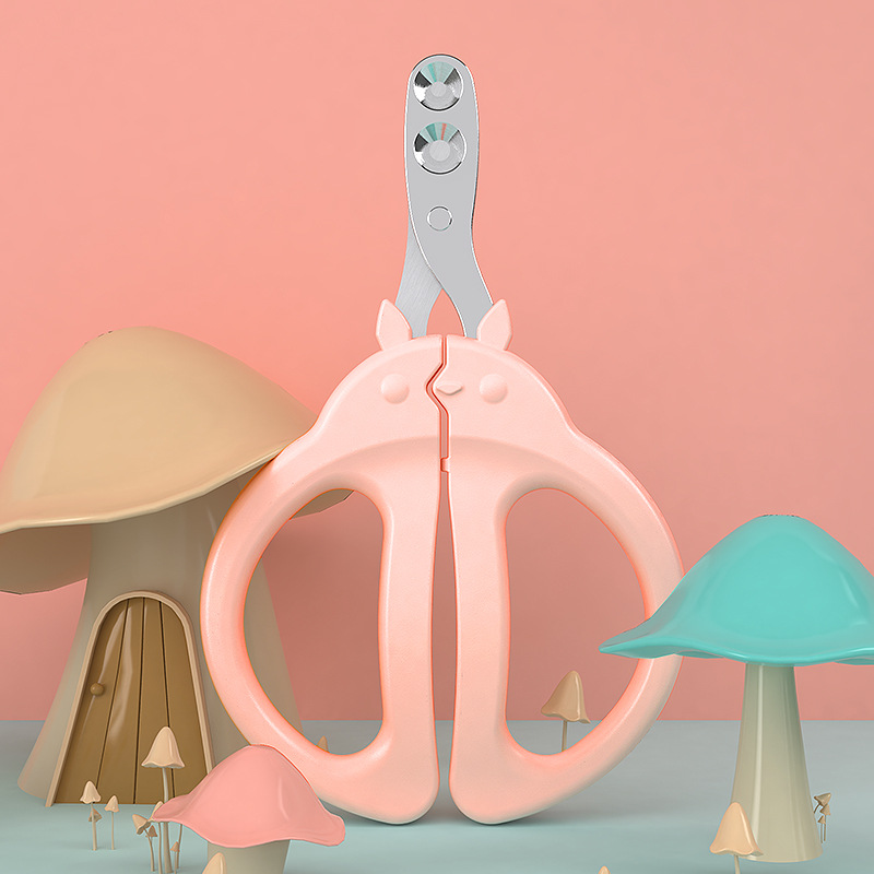 Original nueva mascota Totoro cortaúñas doble agujero pequeño ciego tijeras anti-sangrado agujero redondo límite gatito gato cortaúñas