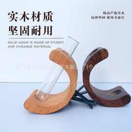 跨境电商爆品插花器车载DIY摆件实木花器中控台出风口扩香